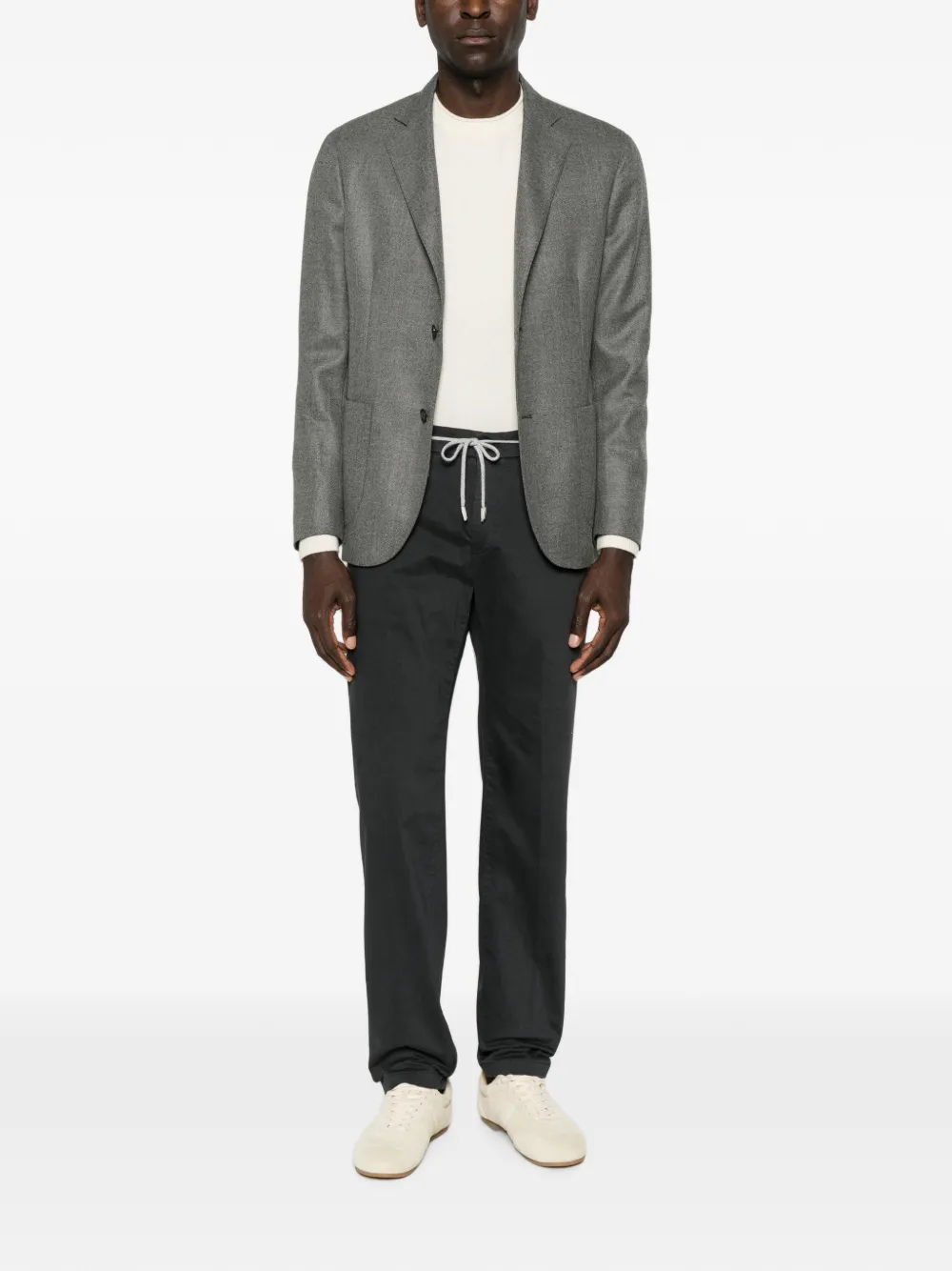 Eleventy Straight broek met trekkoord Grijs