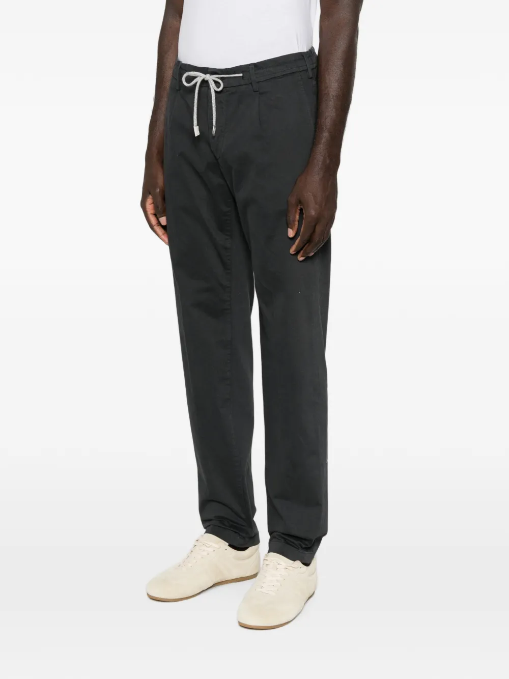Eleventy Straight broek met trekkoord Grijs