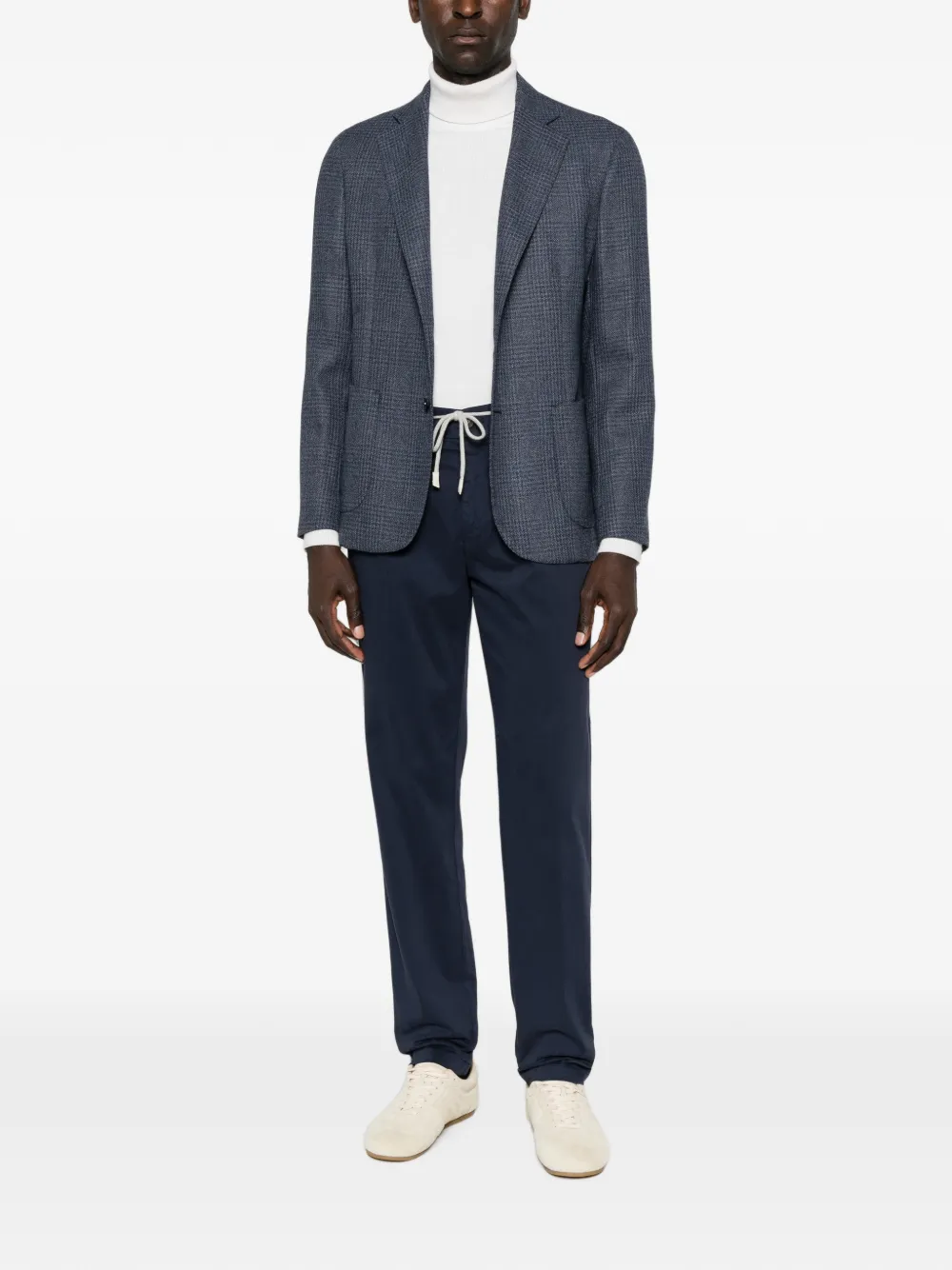 Eleventy Straight broek met trekkoord Blauw