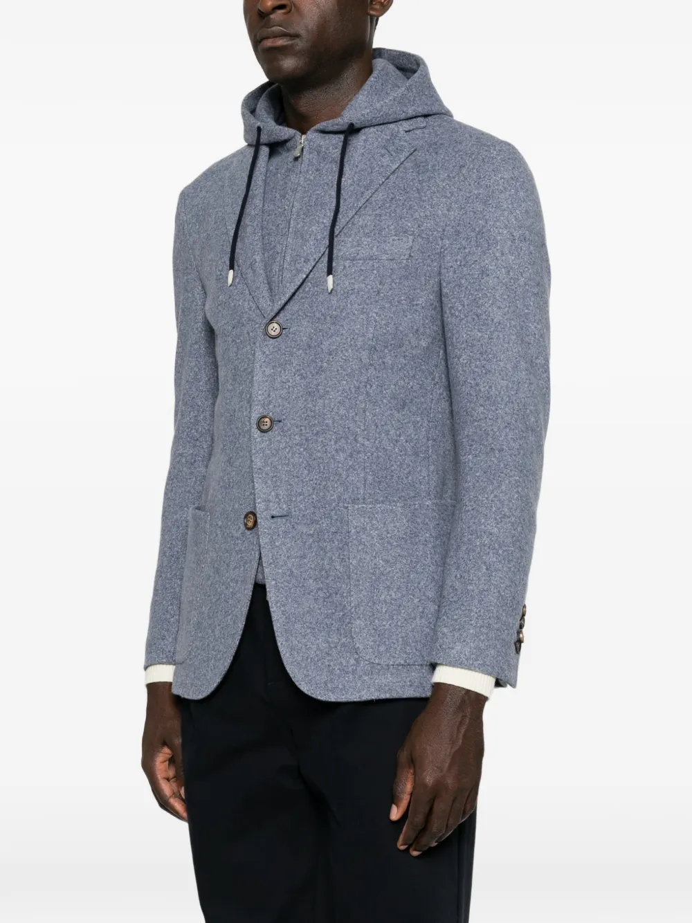 Eleventy Jack met capuchon Blauw