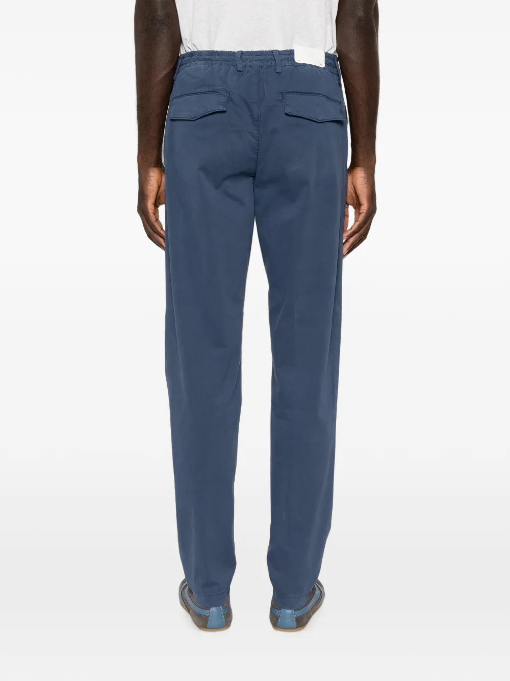 Eleventy Straight broek met trekkoordtaille Blauw