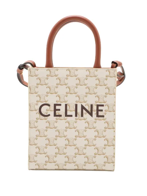 Celine Pre-Owned 2019-2026 Mini Triomphe Coated Canvas Vertical Cabas satchel