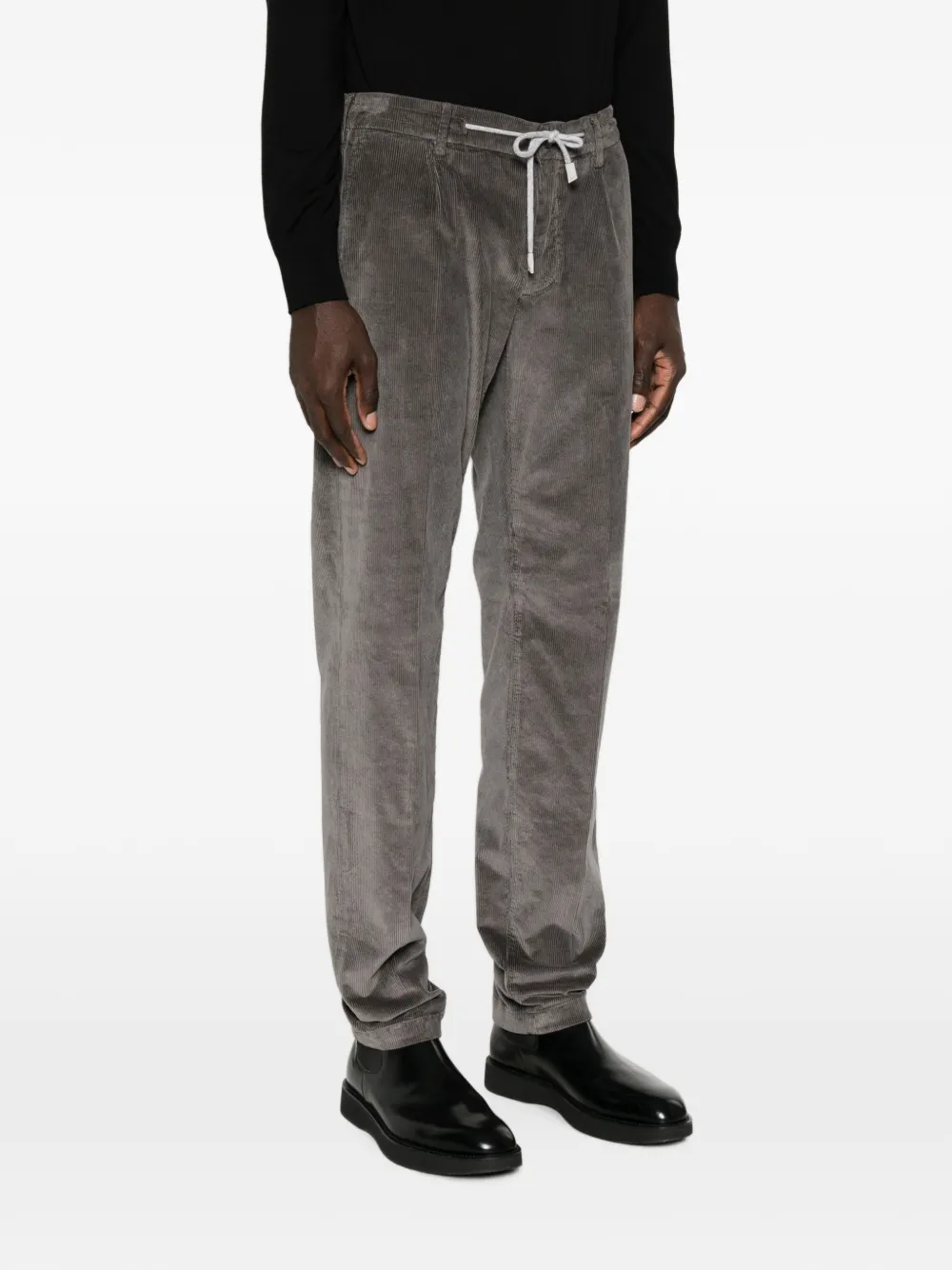 Eleventy Ribfluwelen broek Grijs