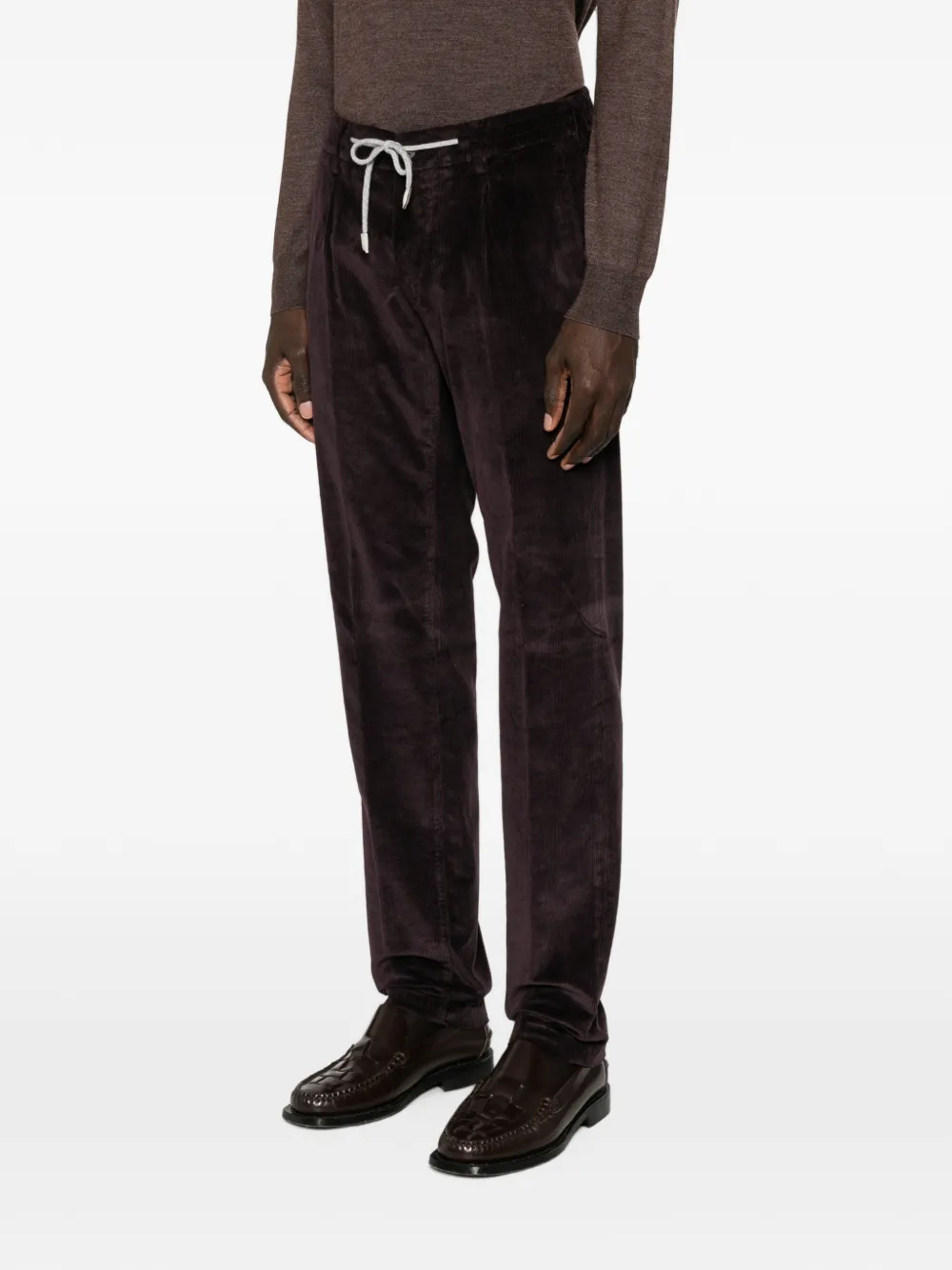 Eleventy Ribfluwelen broek Paars