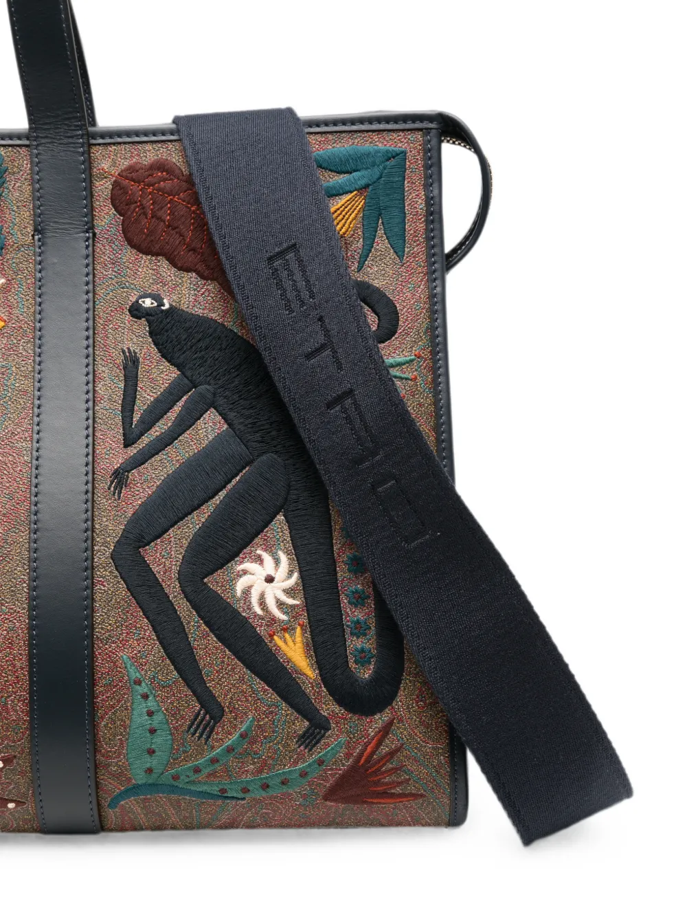 ETRO Shopper met geborduurd paisley Beige