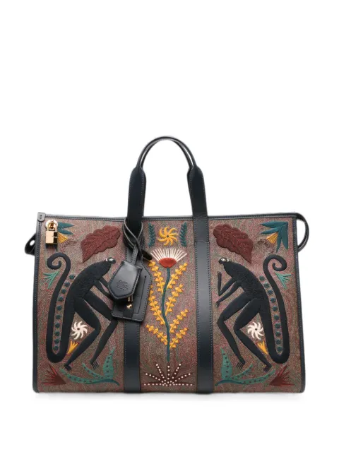 ETRO Paisley embroidered tote bag