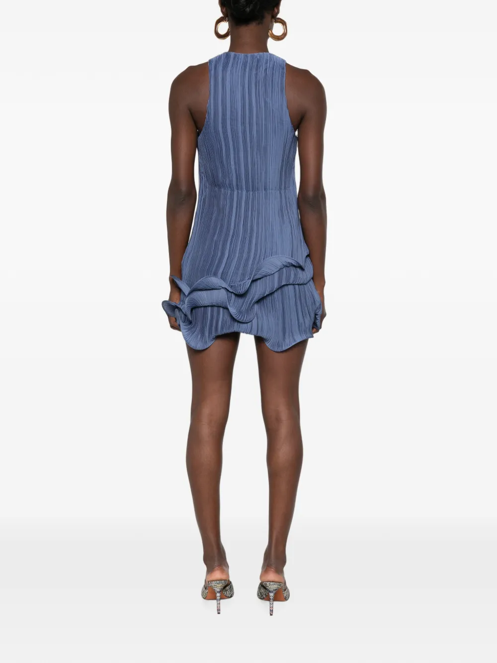 Cult Gaia Marsa plissé-effect ruffled mini dress Blauw