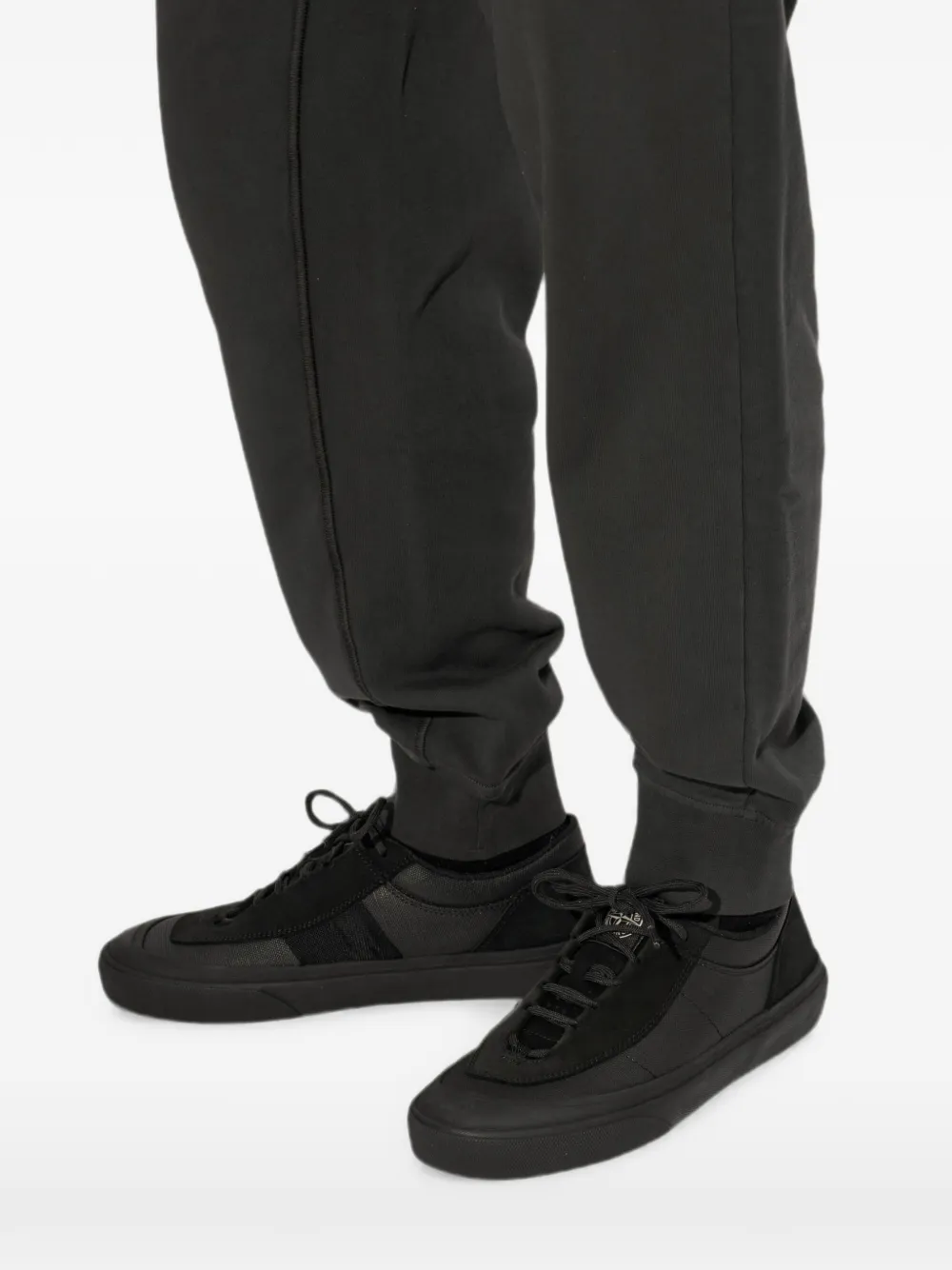 Stone Island S100020 canvas suede trainers Zwart
