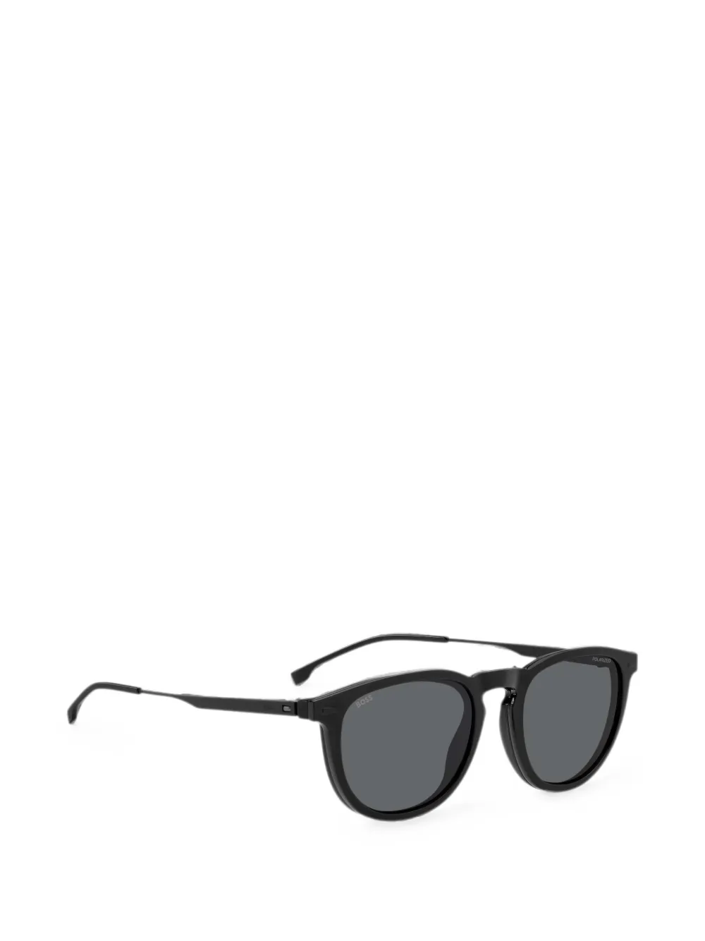 BOSS Zonnebril met rond montuur en matte afwerking Zwart
