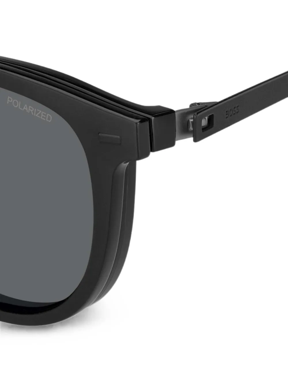 BOSS Zonnebril met rond montuur en matte afwerking Zwart