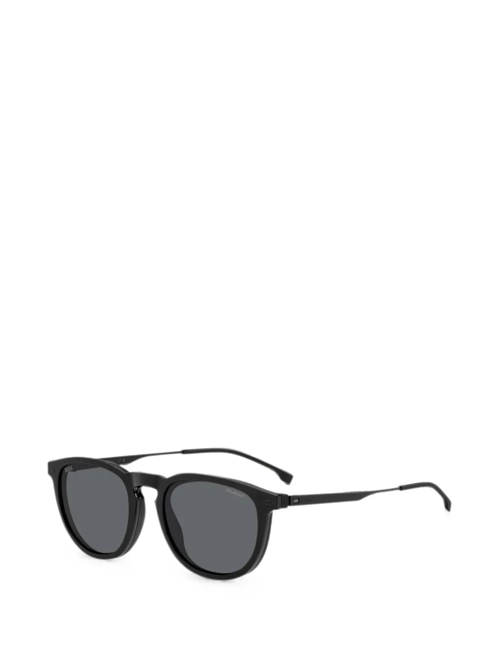 BOSS Zonnebril met rond montuur en matte afwerking Zwart