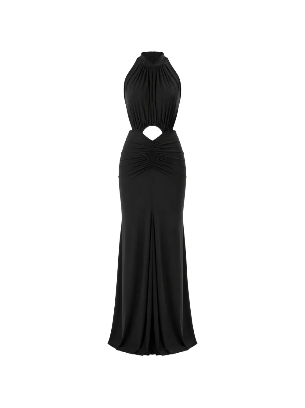 Amazuìn Mina Cut-out Ruched Maxi Dress In Black