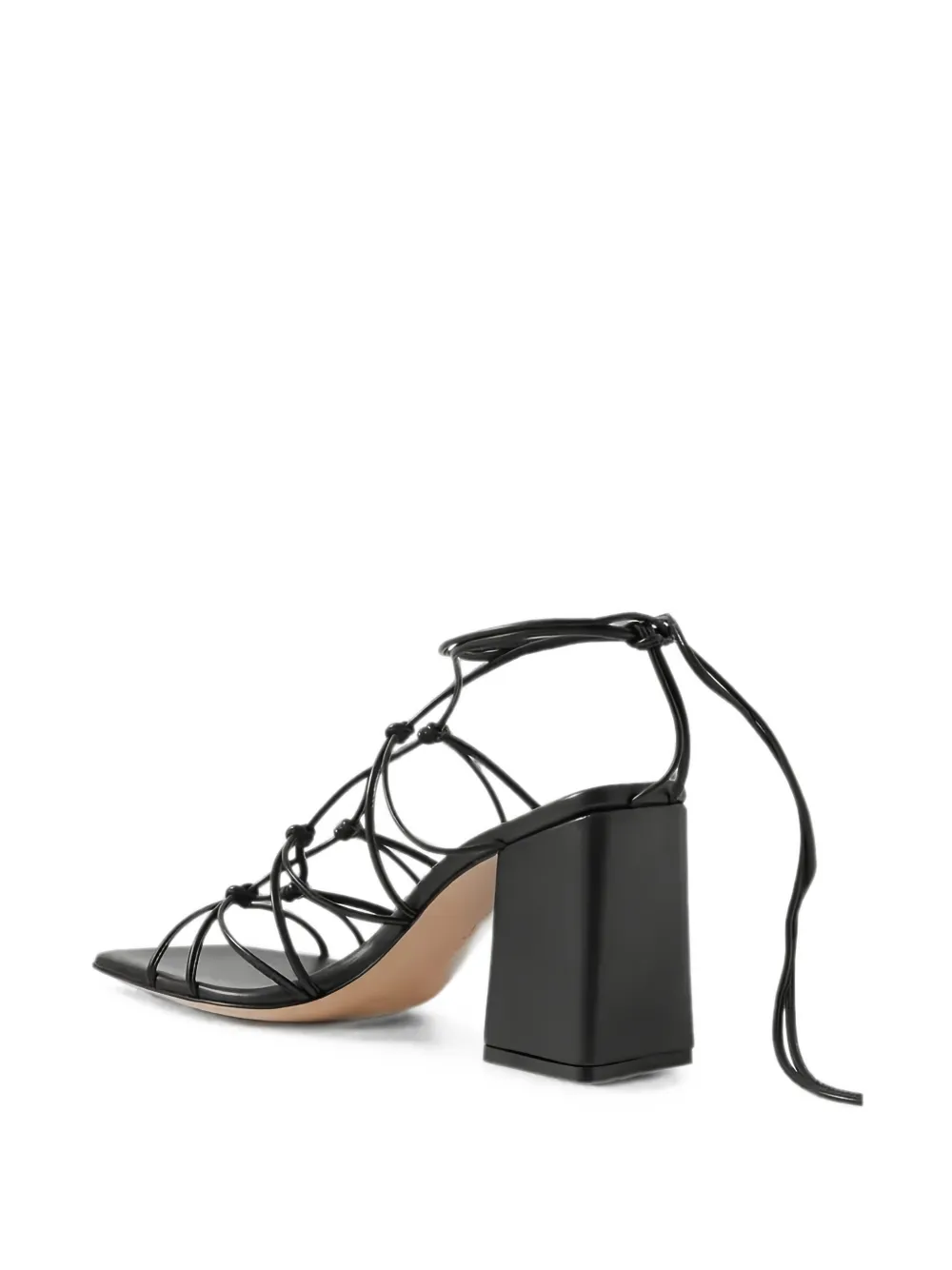 Gianvito Rossi Minas knotted leather sandals Zwart