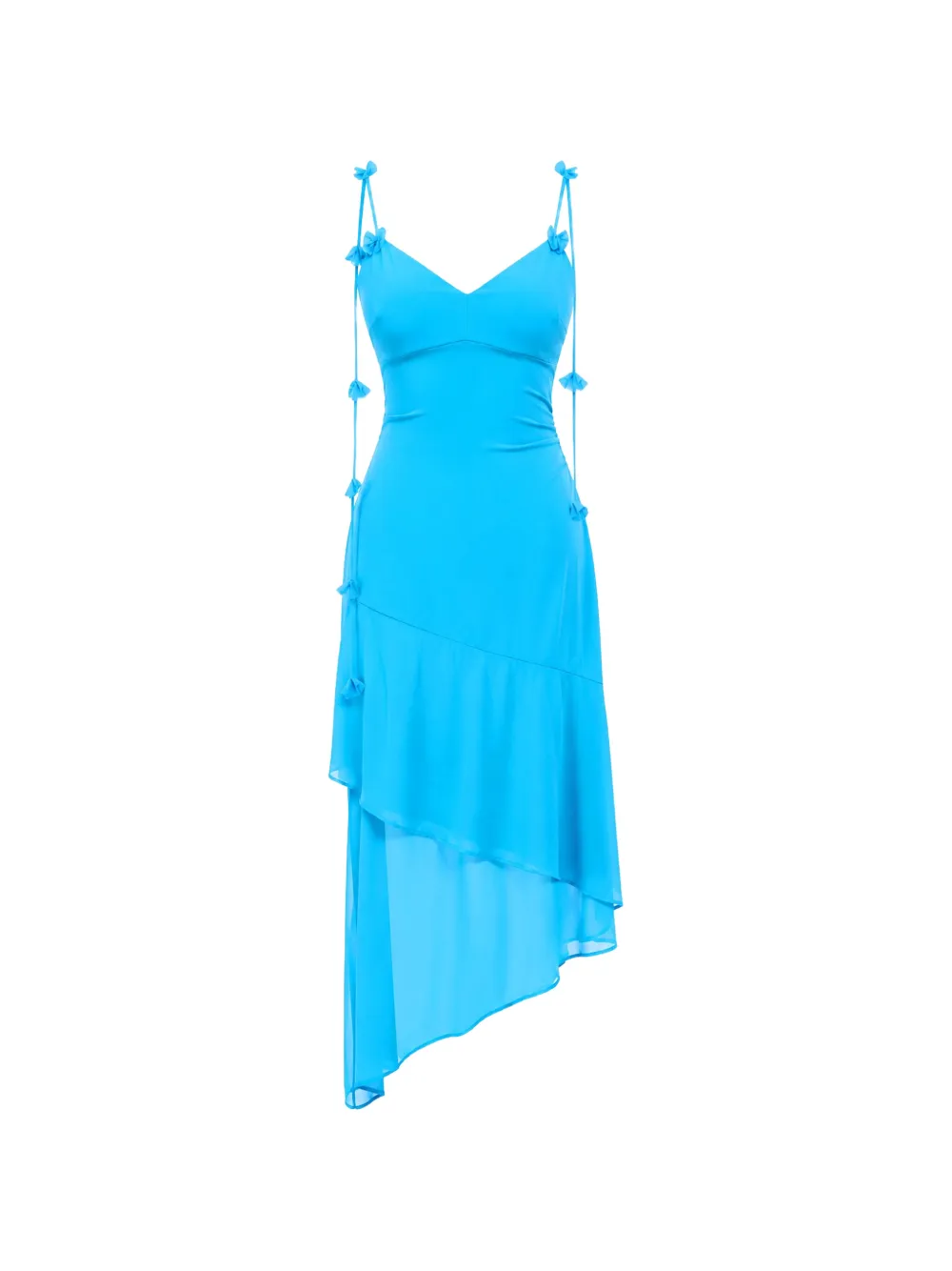 GUESS USA Stefani ruffled asymmetric-hem dress - Blu