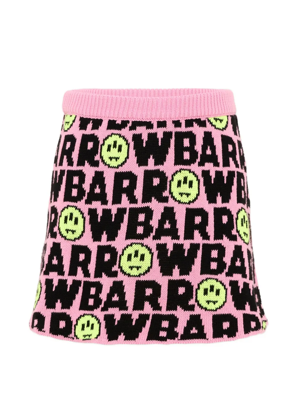 Barrow kids logo-intarsia knitted mini skirt - Rosa