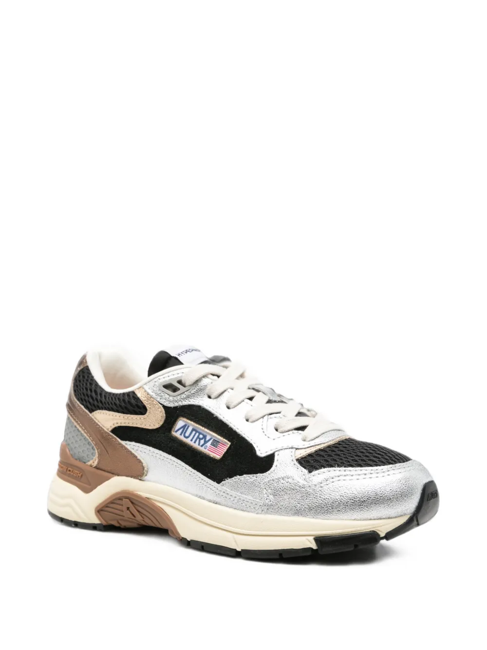 Autry Hyperway panelled leather sneakers Zilver