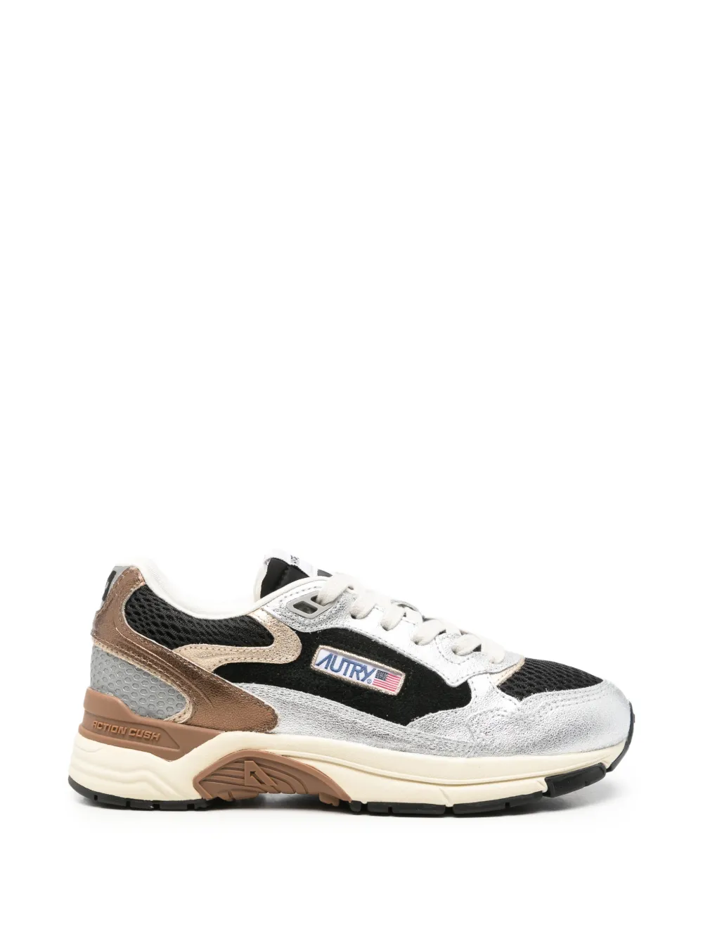 Autry Hyperway panelled leather sneakers Zilver