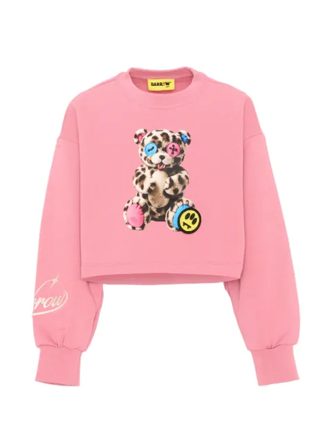 Barrow kids teddy bear-print cropped sweatshirt
