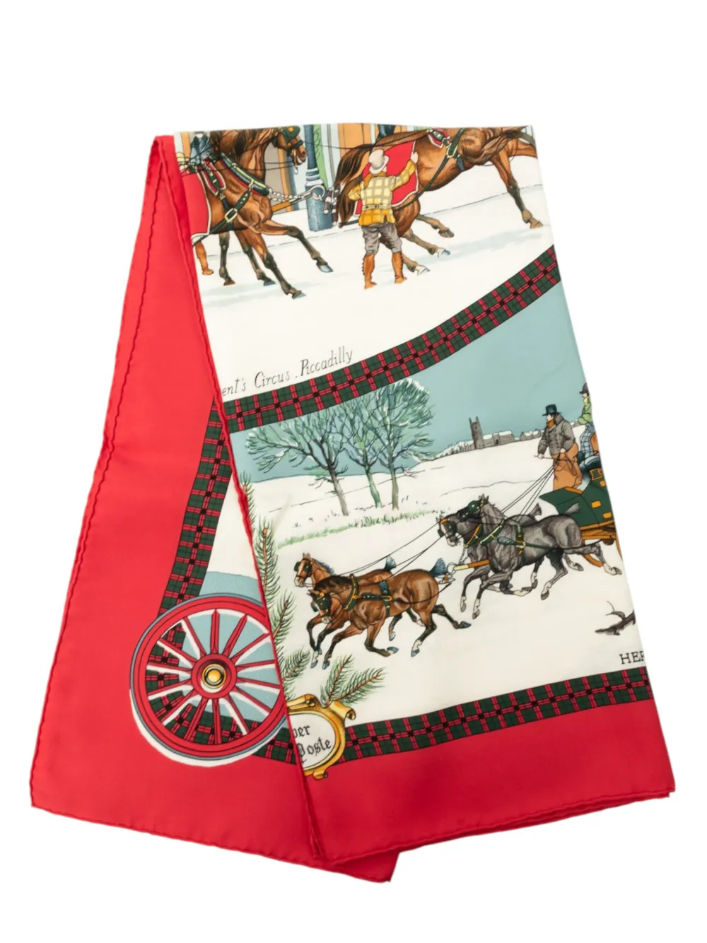 Hermès Pre-Owned 1975 L'Hiver en Poste Seidenschal 90cm - Weiß