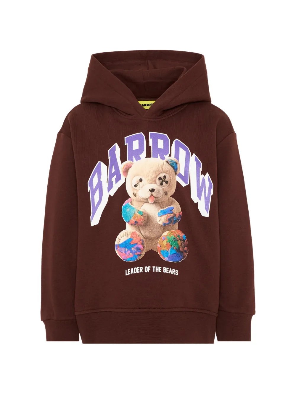 Barrow kids bear-print logo-print hoodie - Marrone