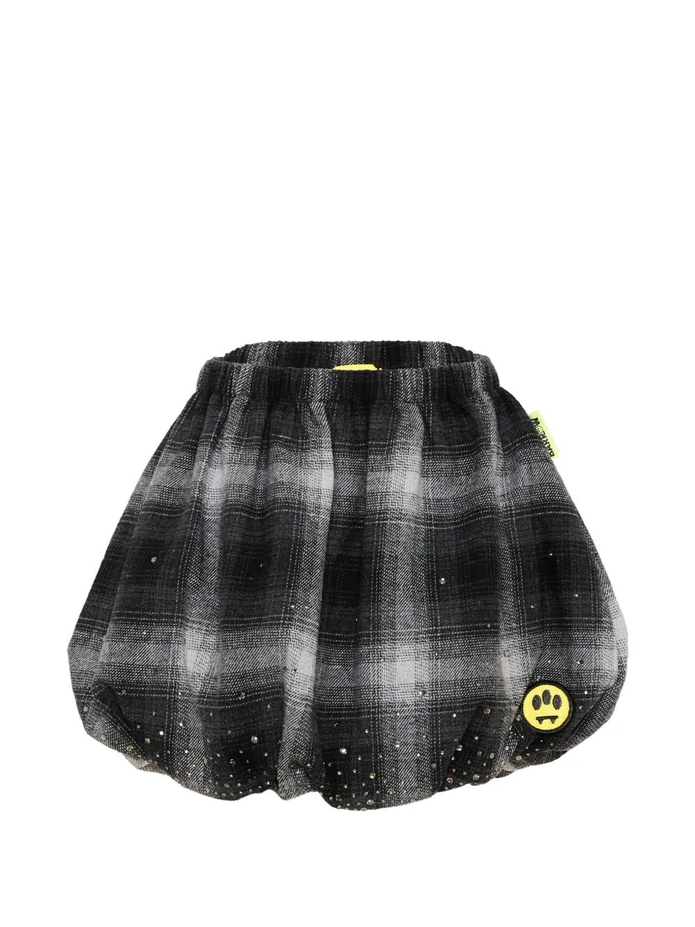 Barrow kids check-pattern crystal-embellished skirt - Nero