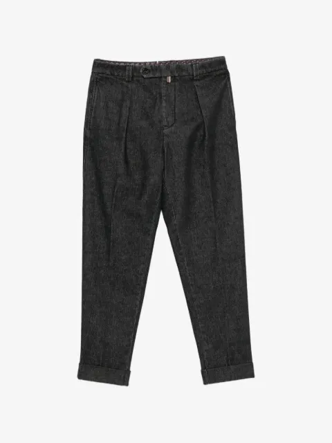 Berwich pantalones con pliegues y dobladillo vuelto