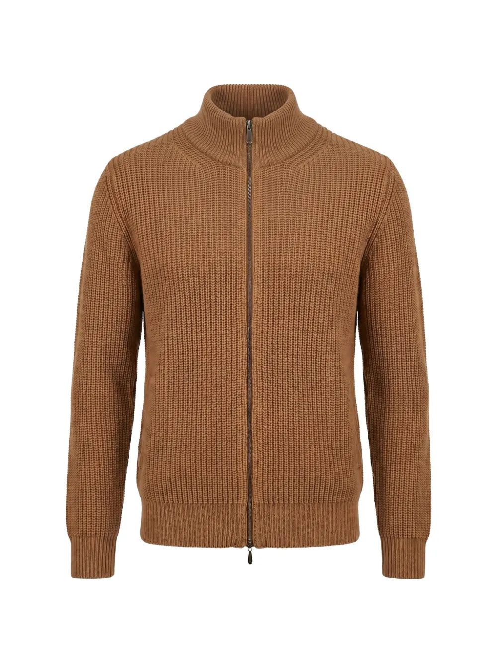 Drumohr ribbed-knit zip-up cardigan - Brown