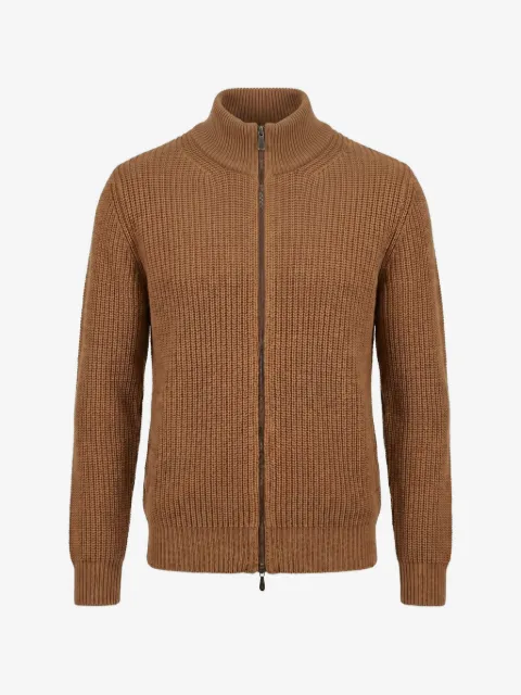 Drumohr ribbed-knit zip-up cardigan