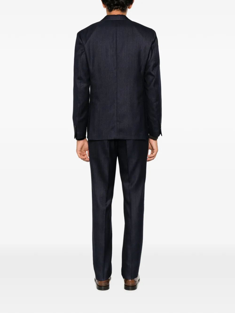Lardini Wollen pak met enkele rij knopen Blauw
