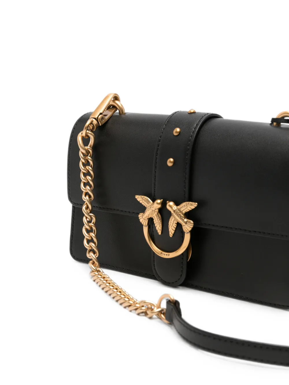 PINKO mini Love One Birds shoulder bag Zwart