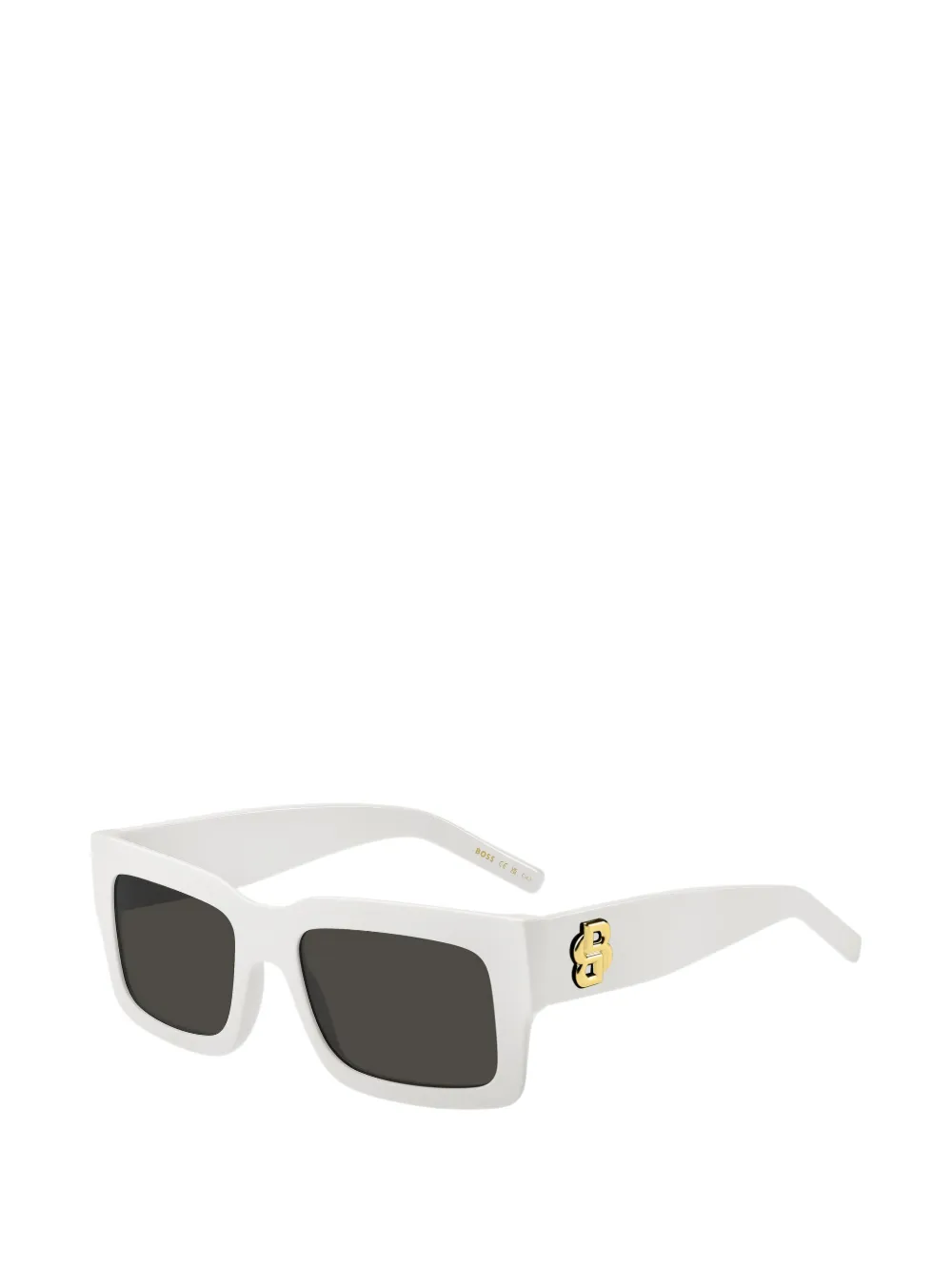 Hugo Boss Logo-plaque Rectangle-frame Sunglasses In White