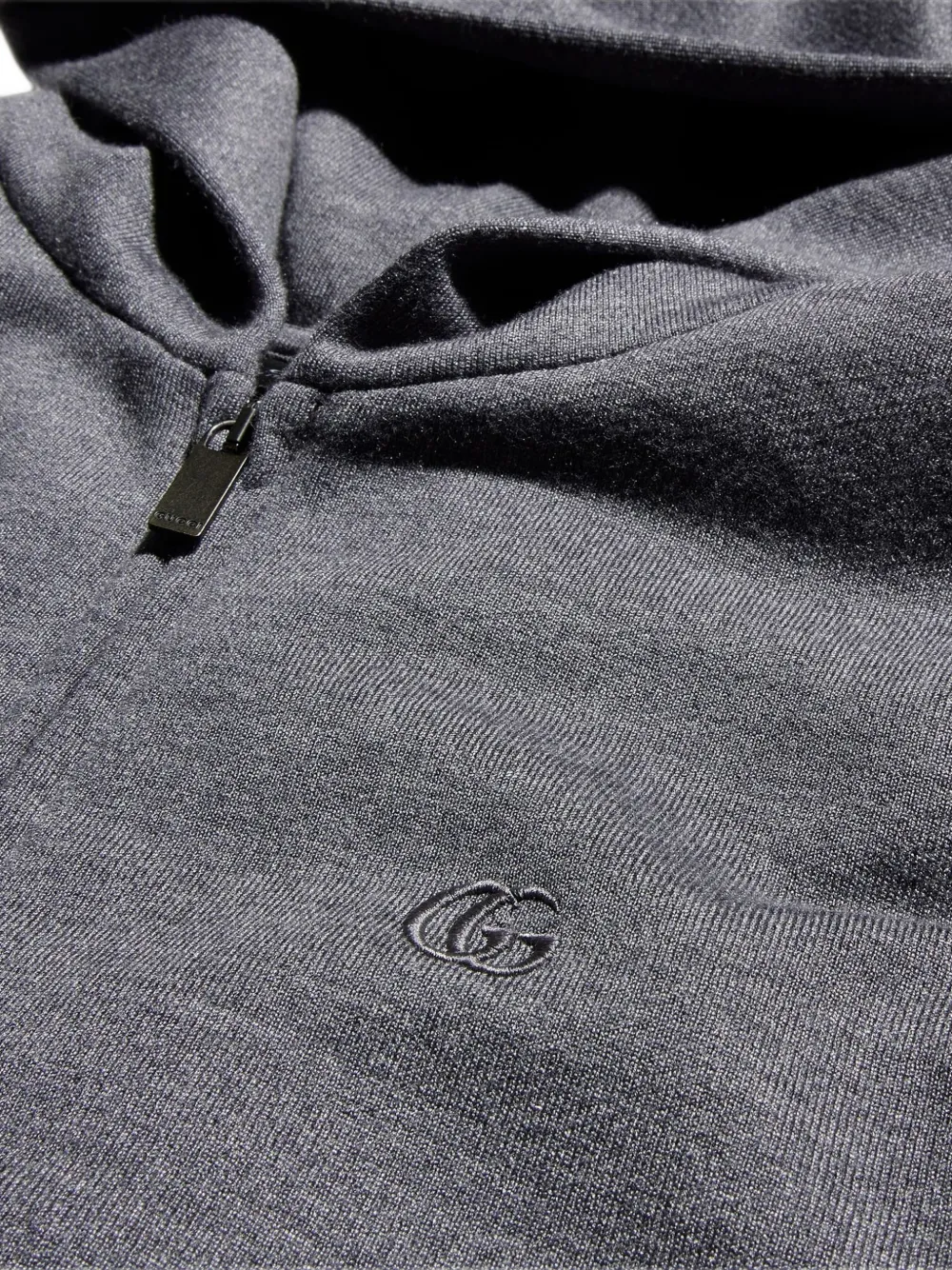 Gucci Jersey sweater van katoenen-zijdeblend met rits Grijs