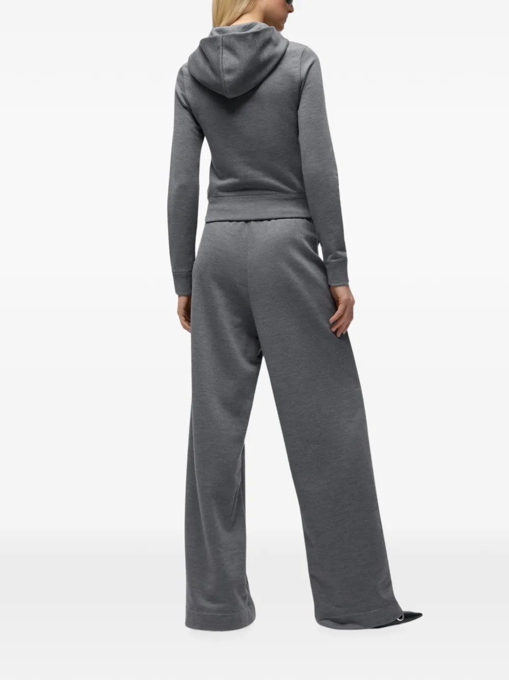 Gucci Jersey sweater van katoenen-zijdeblend met rits Grijs