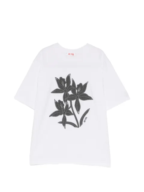 AO YES floral-print T-shirt