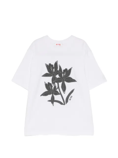 AO YES floral-print T-shirt
