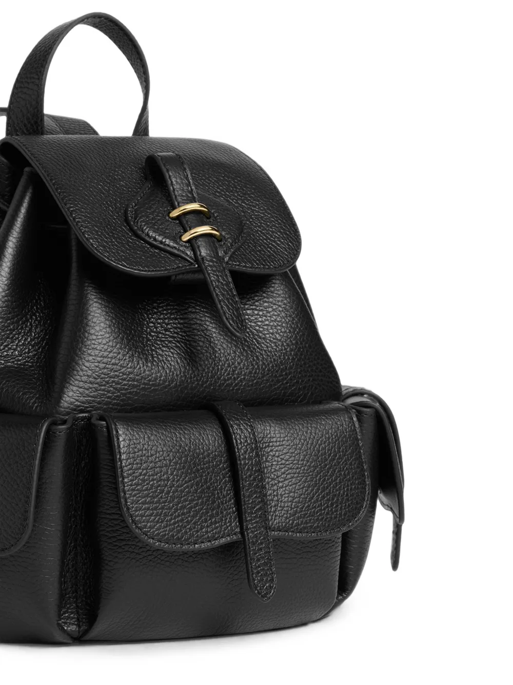 Coccinelle Medium Mavery rugzak van bewerkt leer met zak-detail Zwart