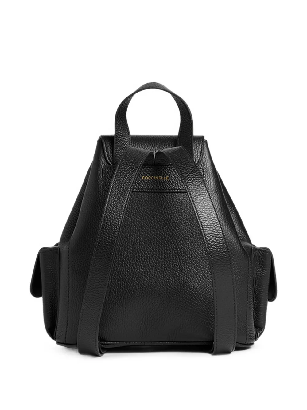 Coccinelle Medium Mavery rugzak van bewerkt leer met zak-detail Zwart