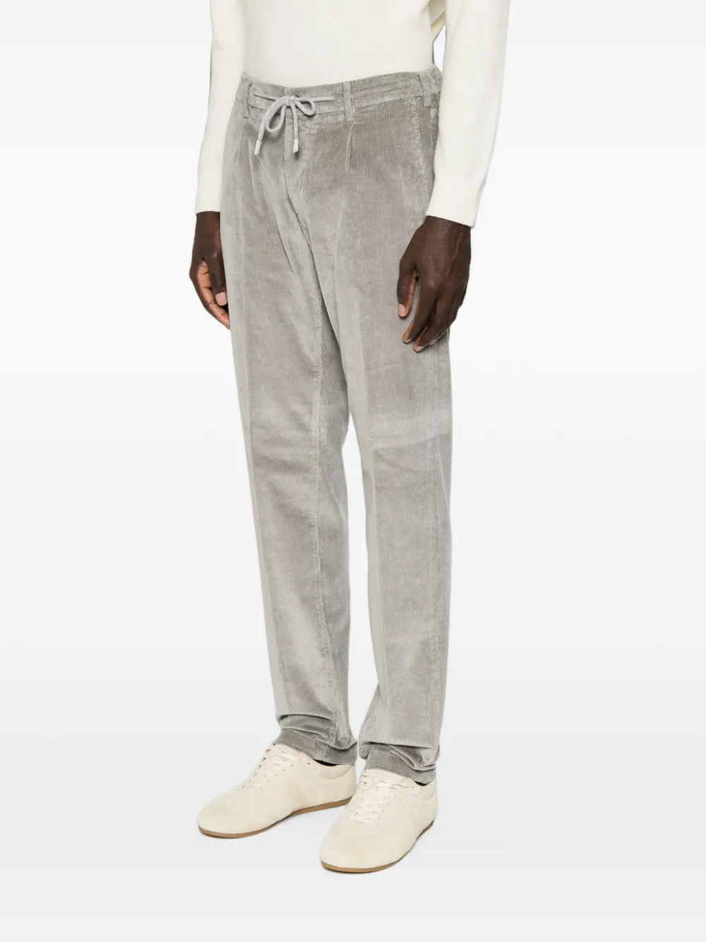Eleventy Ribfluwelen broek Grijs