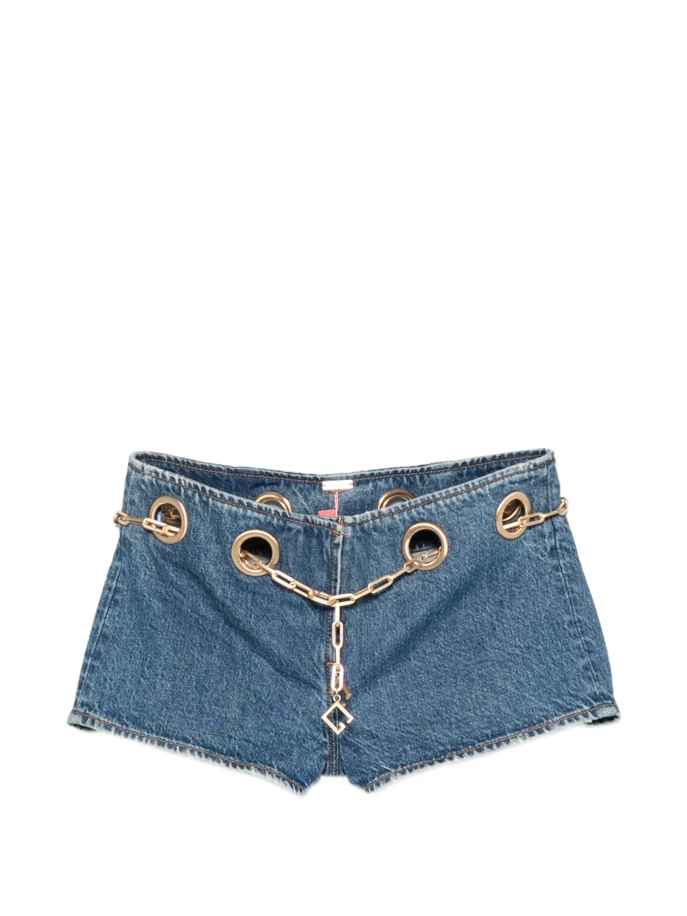 Cult Gaia Baba chain-belt denim shorts - Blau