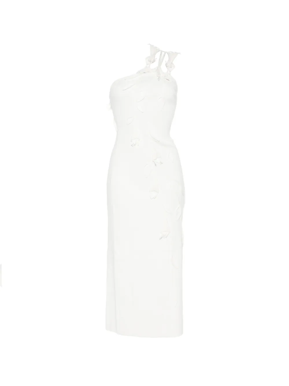 Cult Gaia Jilly floral-appliqué one-shoulder midi dress - Bianco