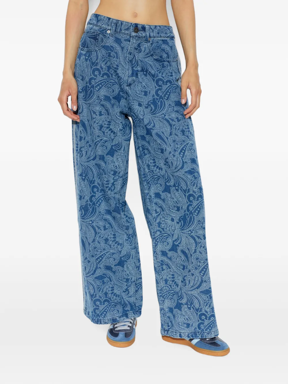 adidas Liberty London Firebird Mid-Rise Straight jeans Blauw