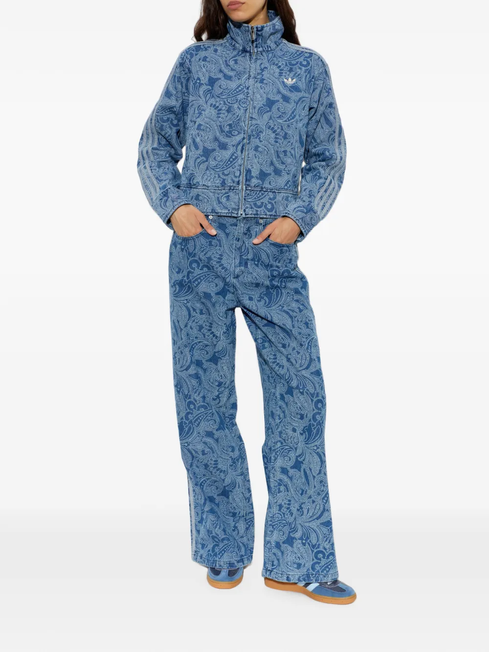 adidas Liberty London Firebird Mid-Rise Straight jeans Blauw