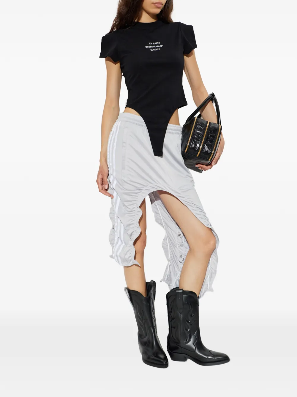adidas asymmetrical ruffled skirt Grijs