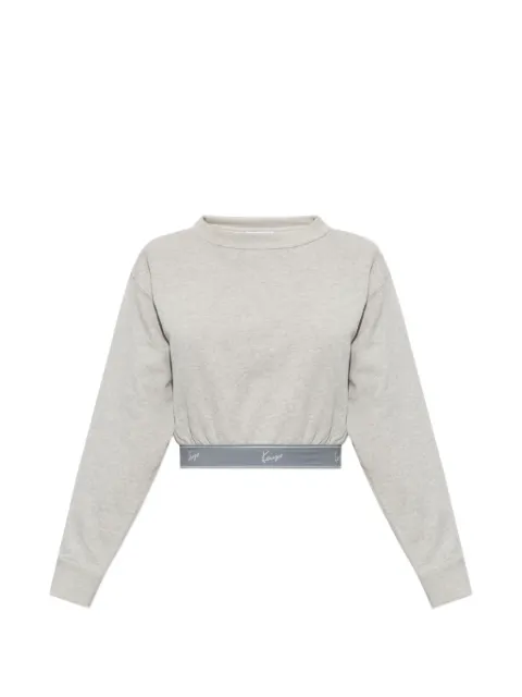 Kenzo cropped logo-tape hoodie