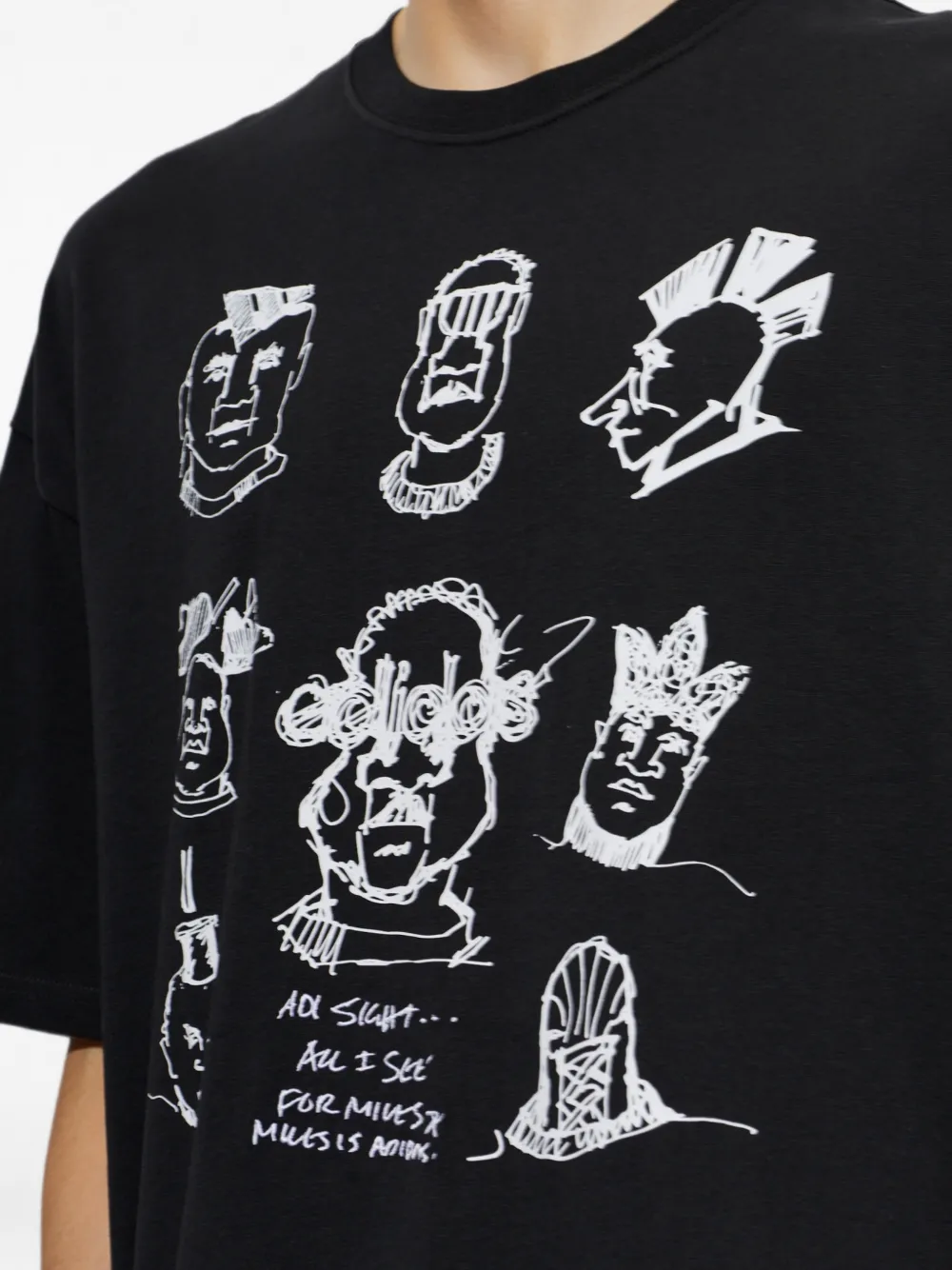 adidas graphic-print T-shirt Zwart