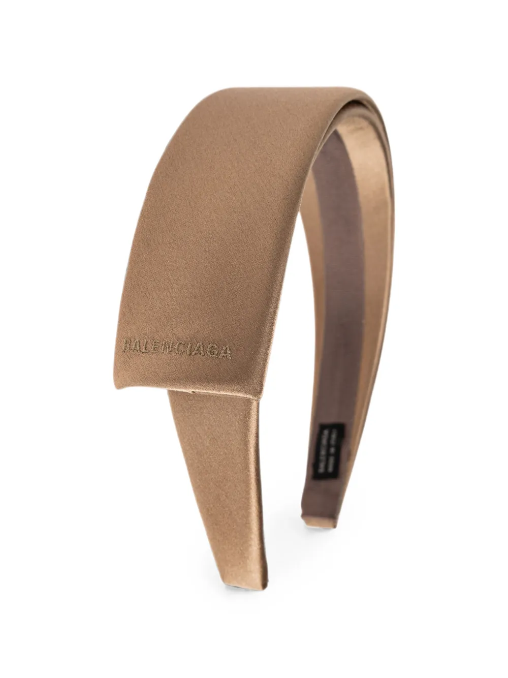 Balenciaga logo-embroidered satin-finish headband - Toni neutri