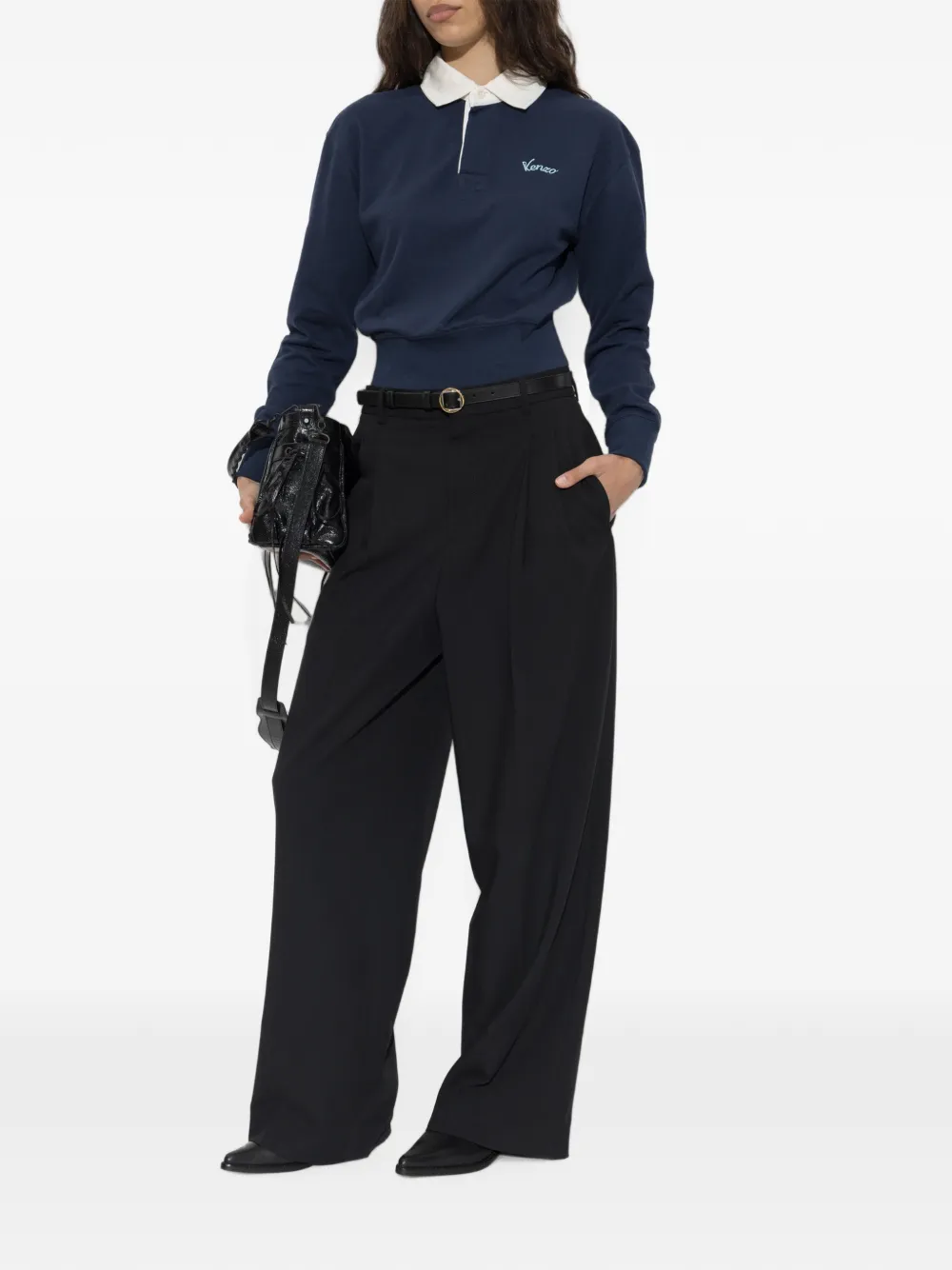 Kenzo Varsity poloshirt met geborduurd logo Blauw