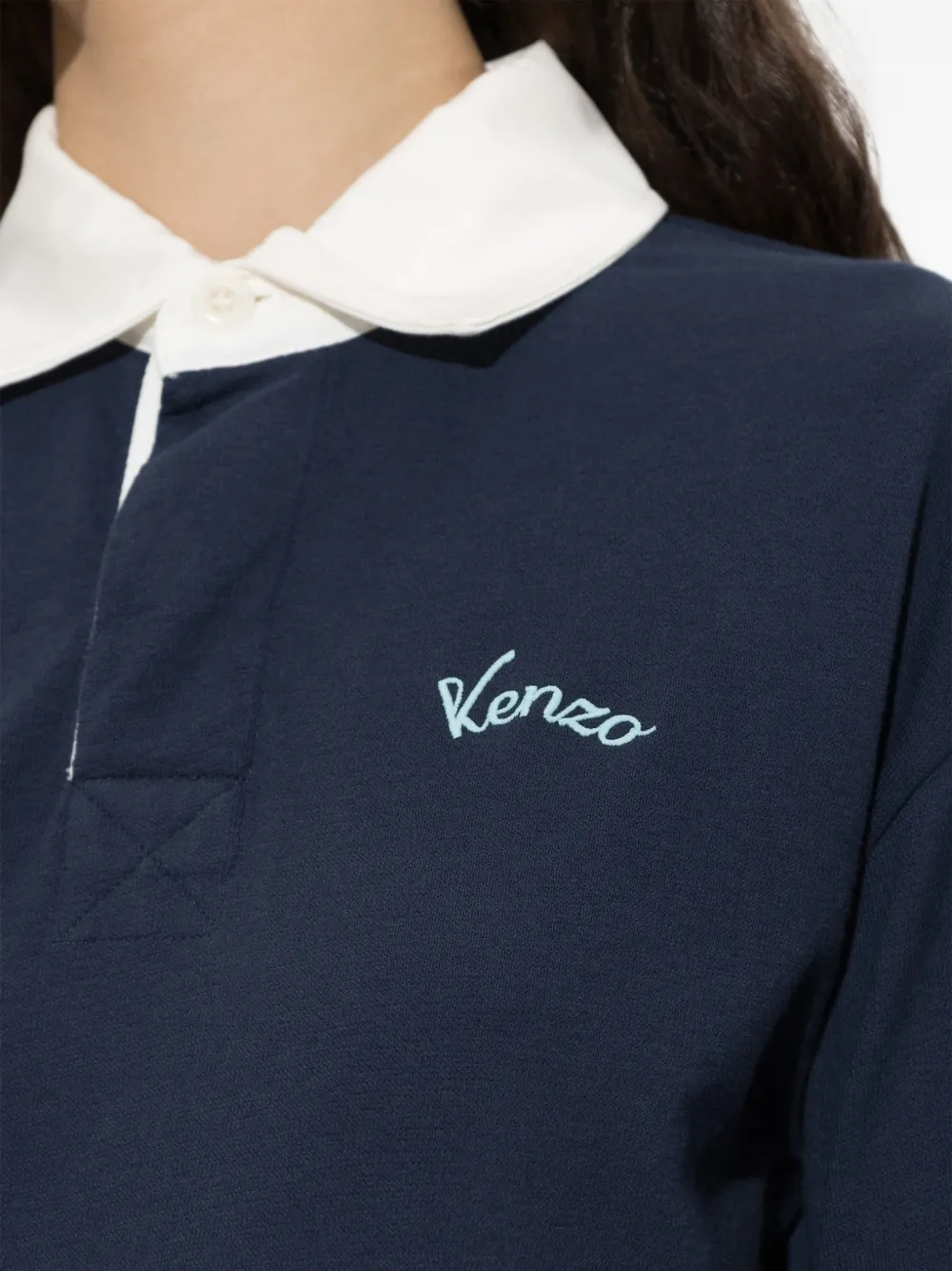 Kenzo Varsity poloshirt met geborduurd logo Blauw