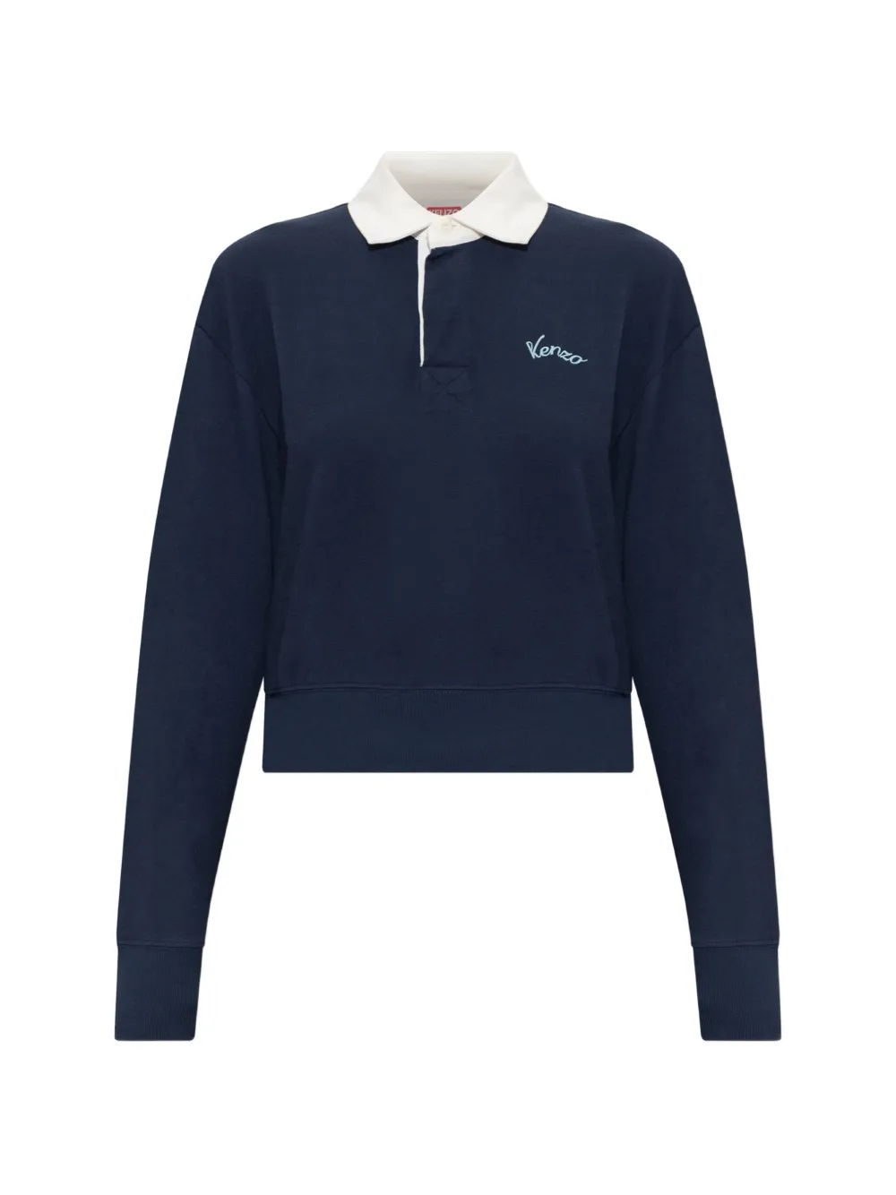 Kenzo Varsity embroidered-logo polo shirt - Blau