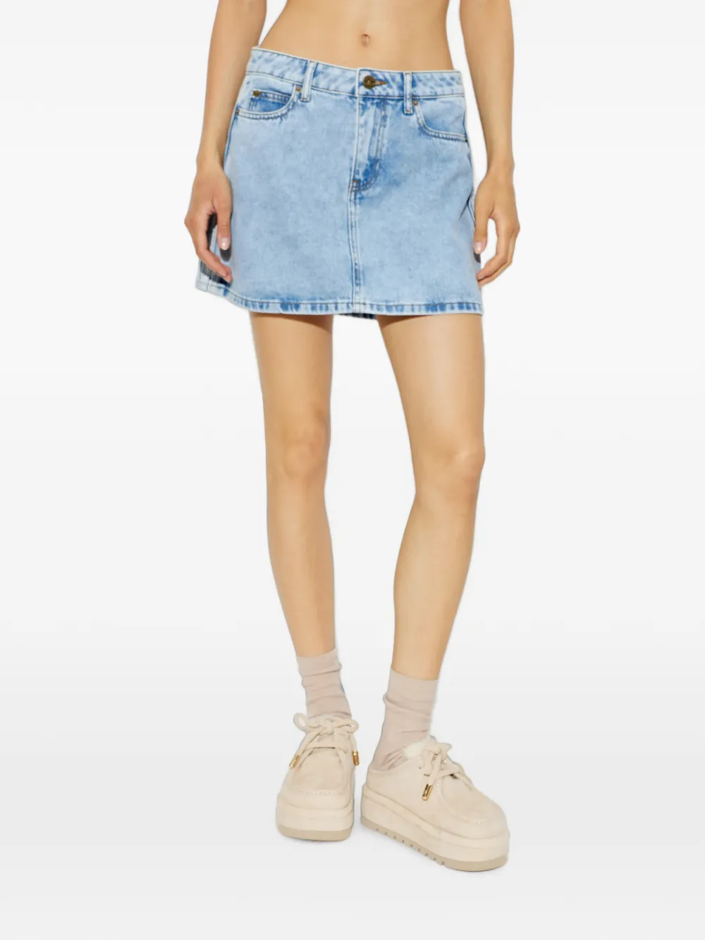 adidas 3-Stripes denim skirt Blauw